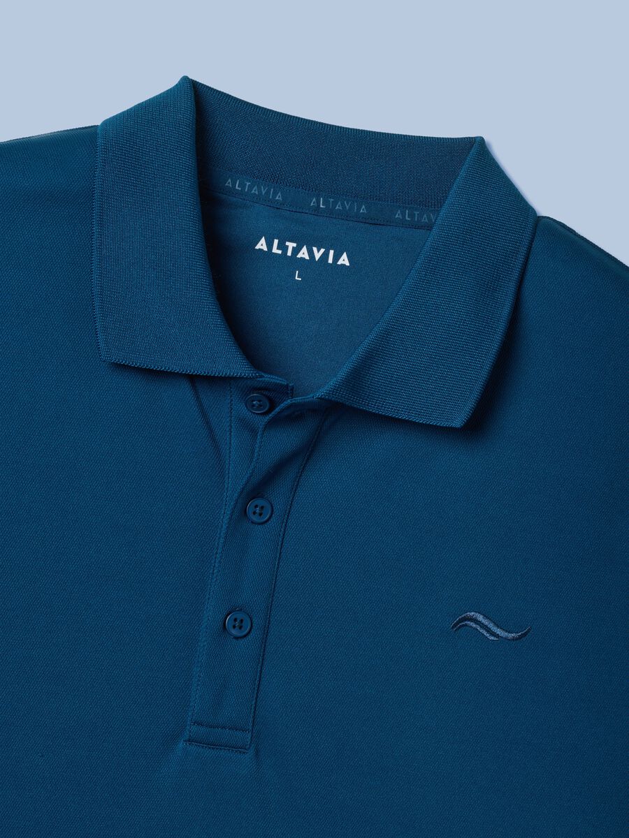 Polo blu con colletto classico traspirante ALTAVIA SAILING_5