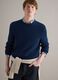 Long sleeve blue pure cotton pullover regular fit_0