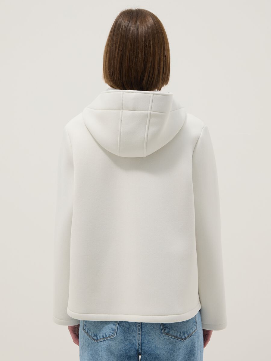 White regular fit jacket with hood and buttons_2