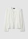 White pure cotton tie-front shirt, regular fit_4