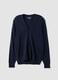 Blue Viscose-Blend V-Neck Cardigan, Regular Fit_4