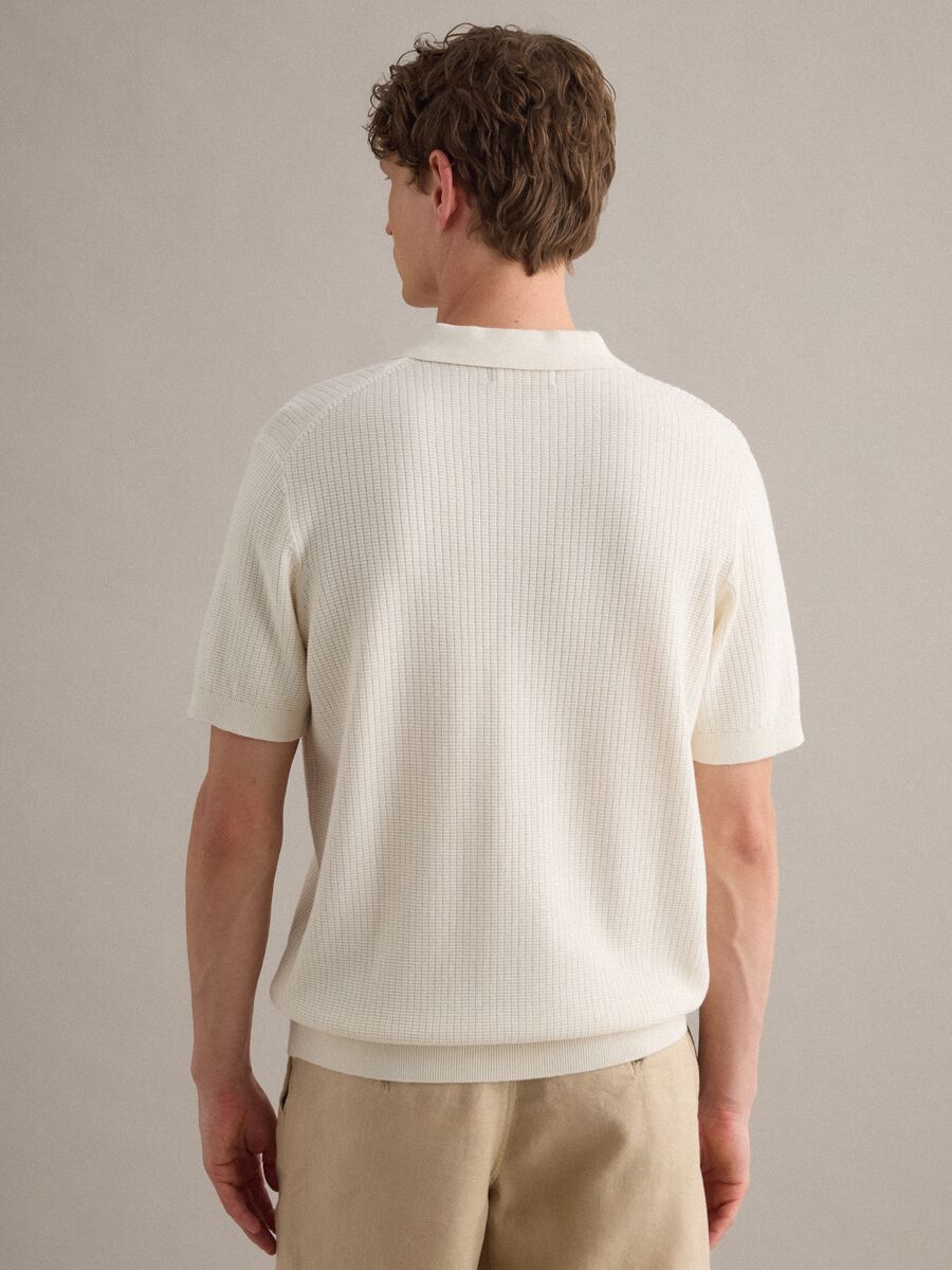 Polo bianca in puro cotone con taschino regular fit_3
