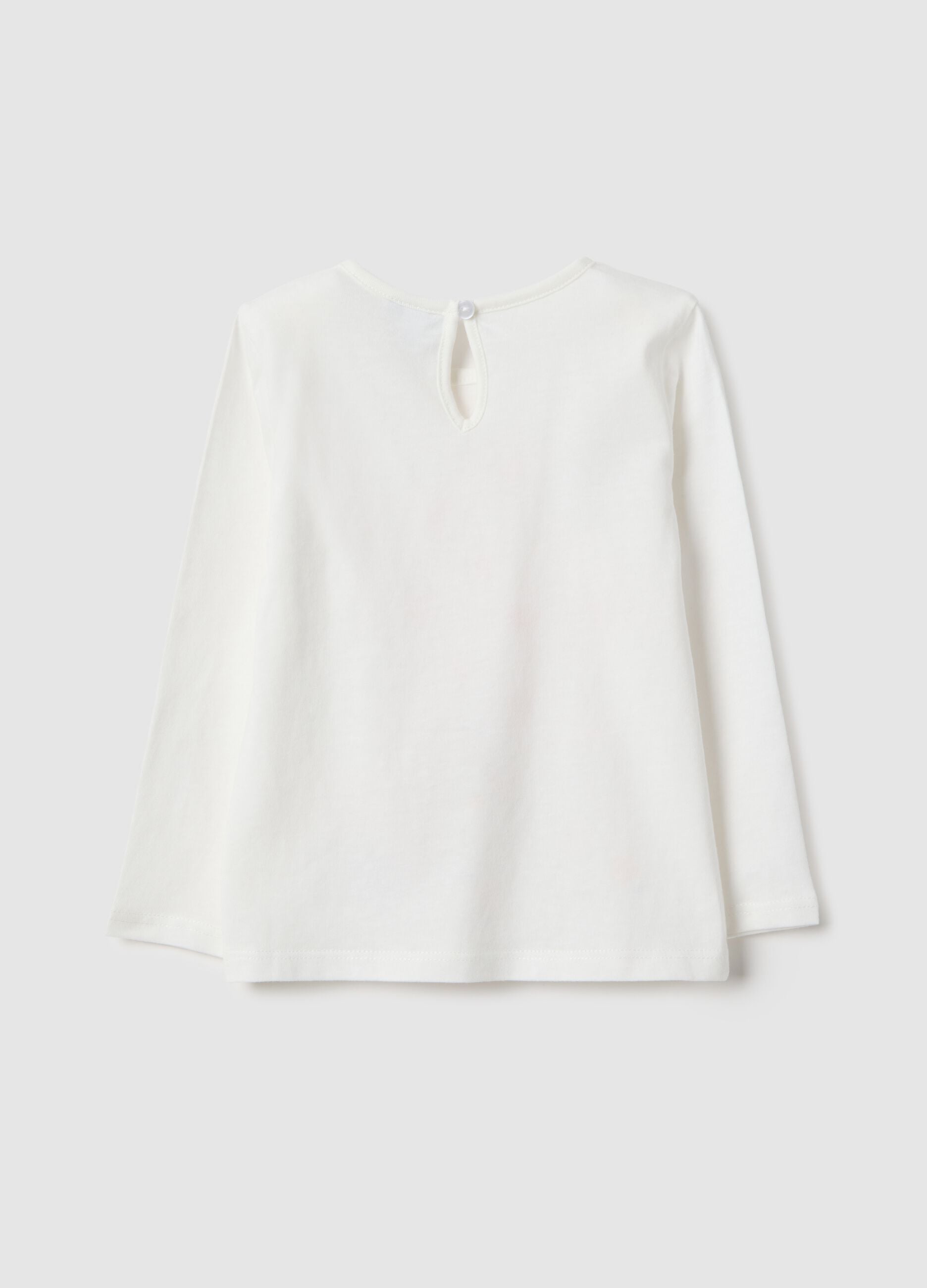 White pure cotton regular fit t-shirt for girls
