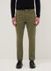 Green stretch cotton skinny fit trousers_1