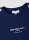 Blue pure cotton crew-neck T-shirt with New York City print_2