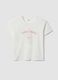White organic cotton pyjama T-shirt with front slogan_4