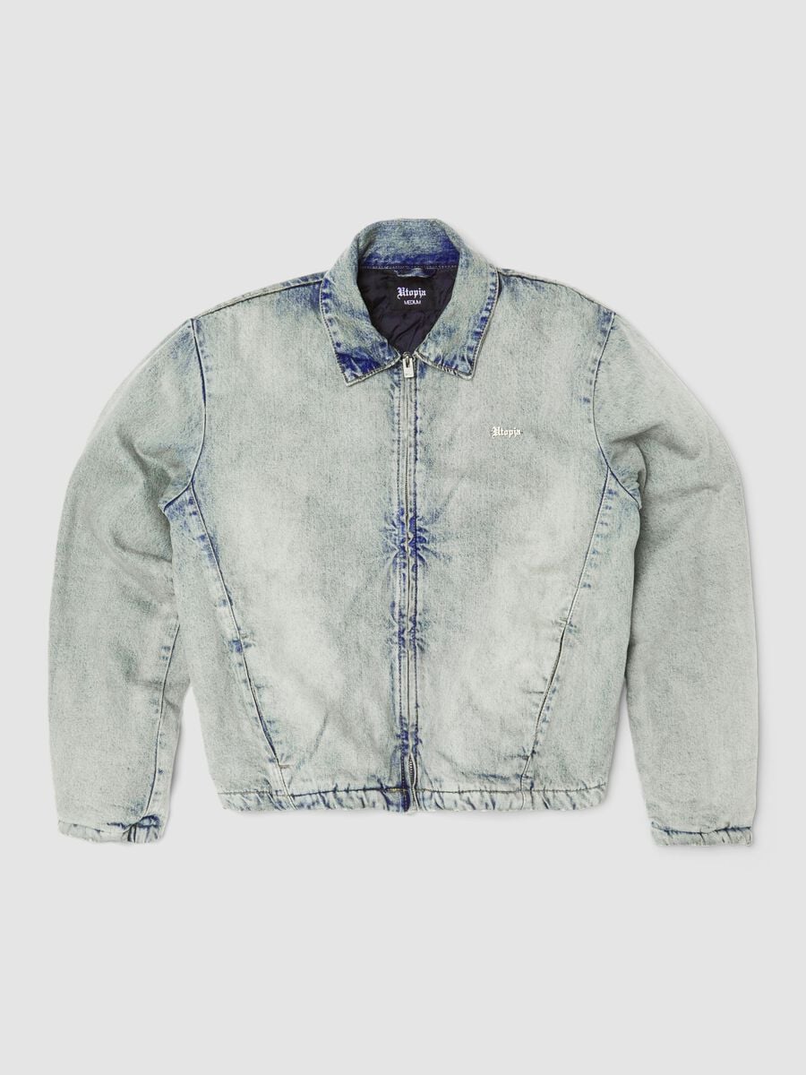 Vintage Light Blue Padded Denim Jacket_0