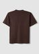 Brown pure cotton crew-neck T-shirt, relaxed fit_2