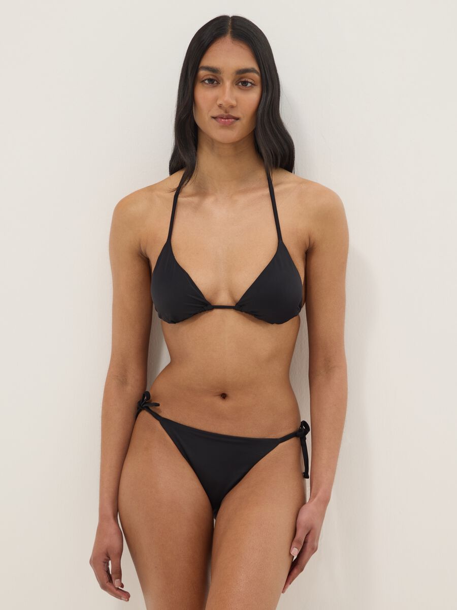 Slip da mare in tessuto elasticizzato nero_0