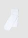 Comfortable white stretchy girl's tights with daisies_0