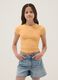 Girls' fitted orange stretch cotton T-shirt_0