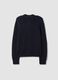 Navy pure cotton crew-neck cardigan with buttons, regular fit_6