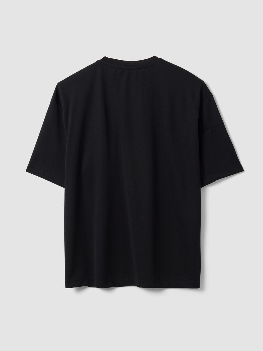 Black PlayStation T-shirt with logo and contrast piping_6