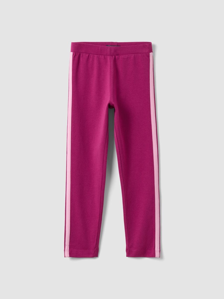 Girls&rsquo; purple skinny-fit organic stretch cotton leggings_0