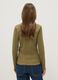 Green long-sleeve polo with V-neck in pure cotton regular fit_2