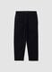 Black straight-leg trousers in stretch cotton twill_4