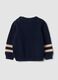 Blue pure cotton crew-neck jumper with puppy print for baby boy_1