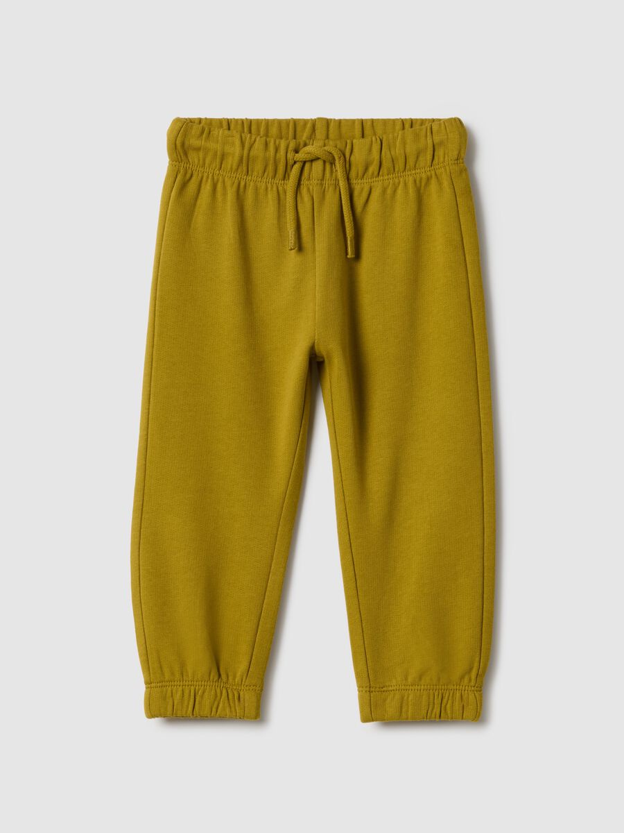 Children's regular fit black cotton jogger trousers_0