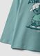 Green oversized pure cotton T-shirt with skate print for boys_3