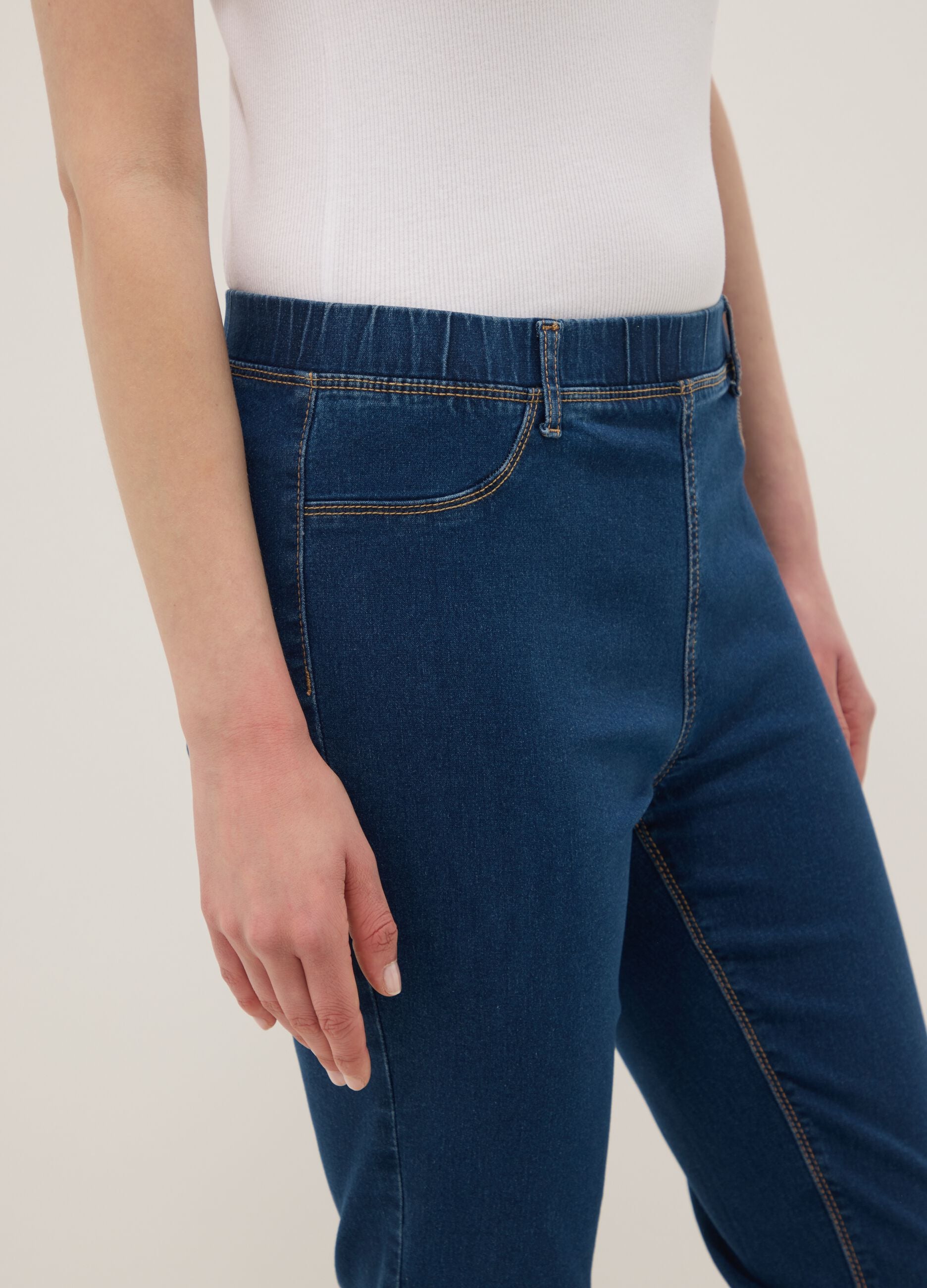 Blue skinny fit stretch denim blend jeans