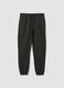 Dark grey cotton-blend jogger trousers, regular fit_0