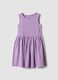 Purple pure cotton dress with floral print_0
