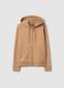 Brown cotton blend hoodie regular fit with zip_4