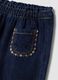 Blue denim joggers in cotton-viscose blend with floral embroidery, comfort fit_2