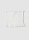 White ruched stretch-fabric top_3