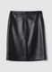 Black lined midi skirt with front slit_4