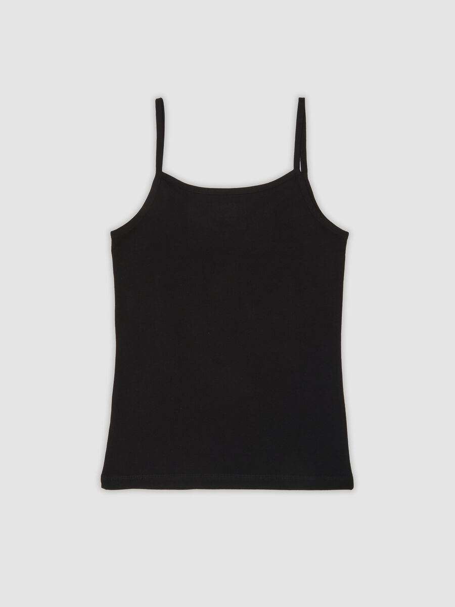 Black stretch cotton vest top, regular fit_2
