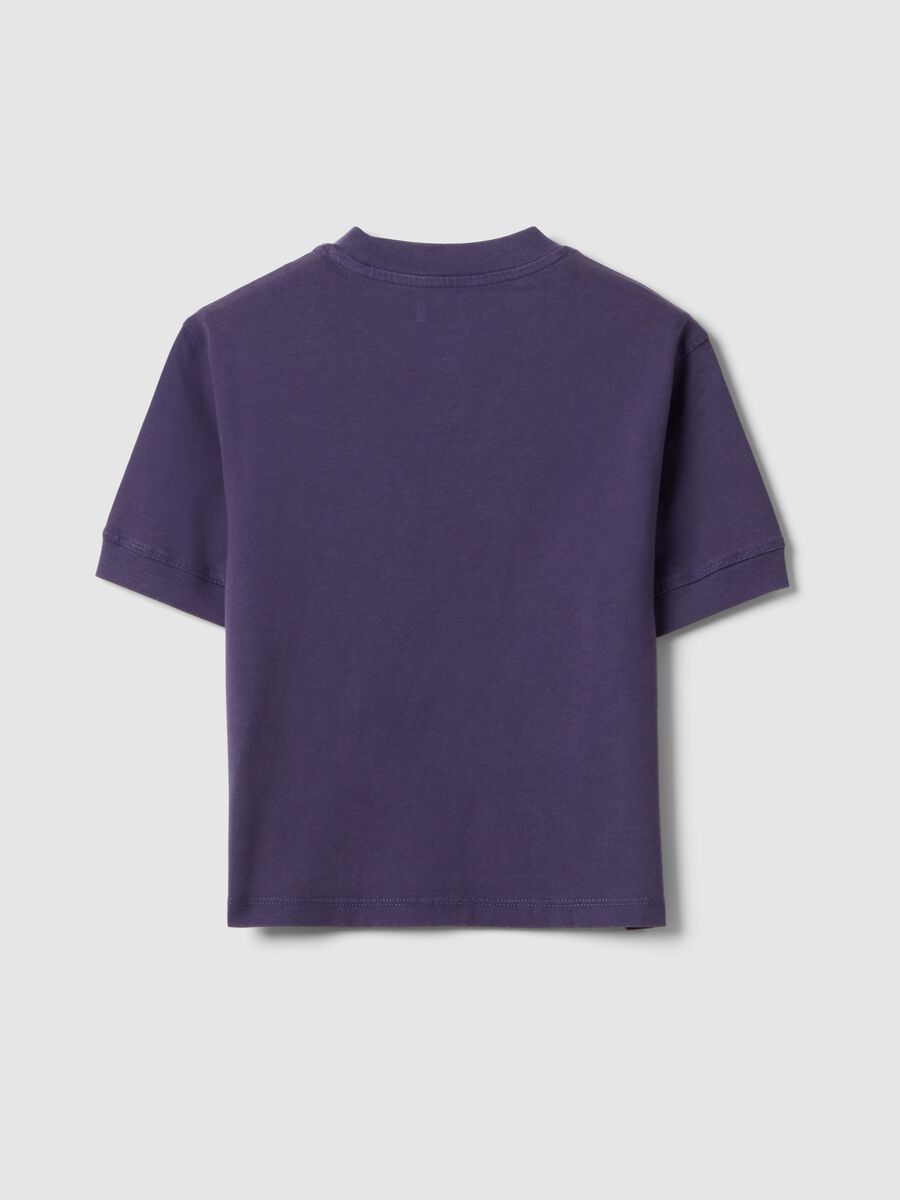 Children's purple pure cotton T-shirt, regular fit with patch_4