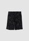 Black pure cotton all-over print shorts for boys, regular fit_3