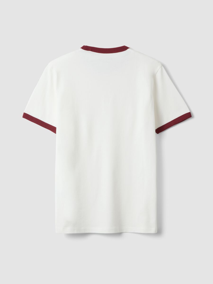 T-shirt bianca in puro cotone con girocollo fitted_2