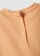 Orange cotton blend girl's regular fit t-shirt with embroidery_3