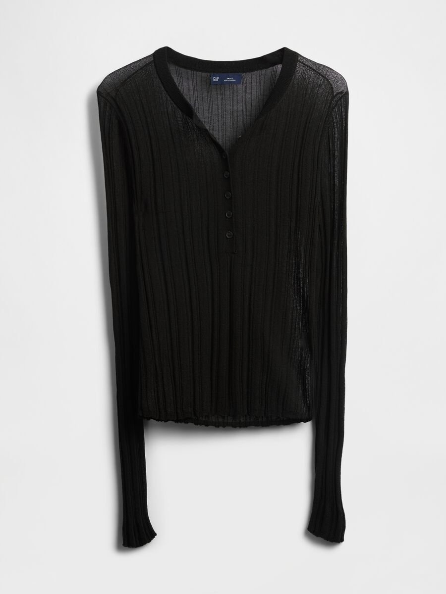 Black Sweater with Transparent Details_4