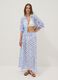 Blue organic cotton skirt with broderie anglaise embroidery_2