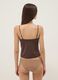 Brown regular fit camisole with square neckline_2