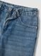 Blue denim straight-fit jeans in a cotton and viscose blend for girls_2