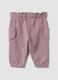 Purple organic cotton trousers with elasticated waist, regular fit_1
