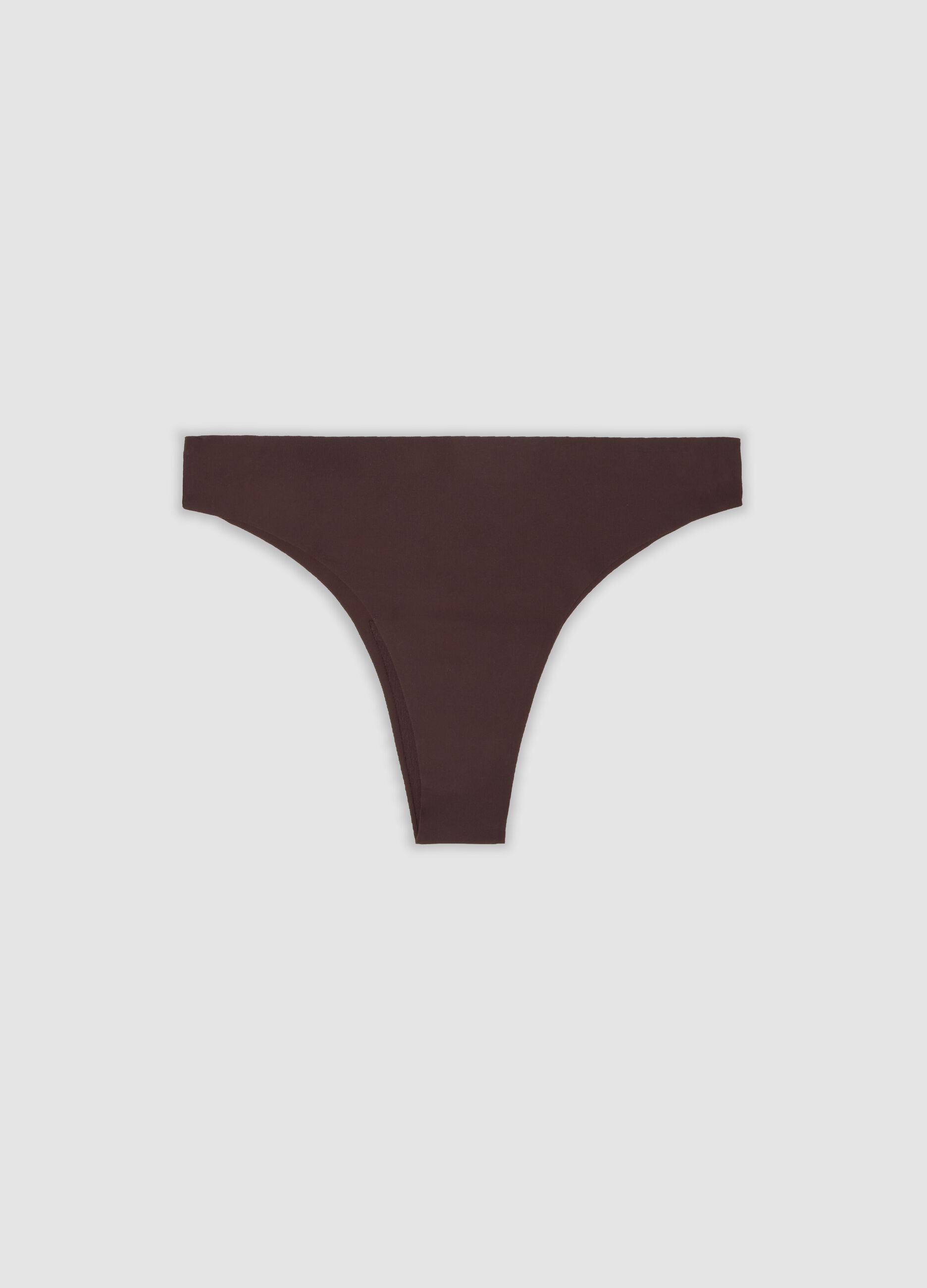 Brown Brazilian briefs in stretch fabric