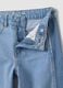 Light Blue Wide-Leg Pure Cotton Jeans for Girls_2
