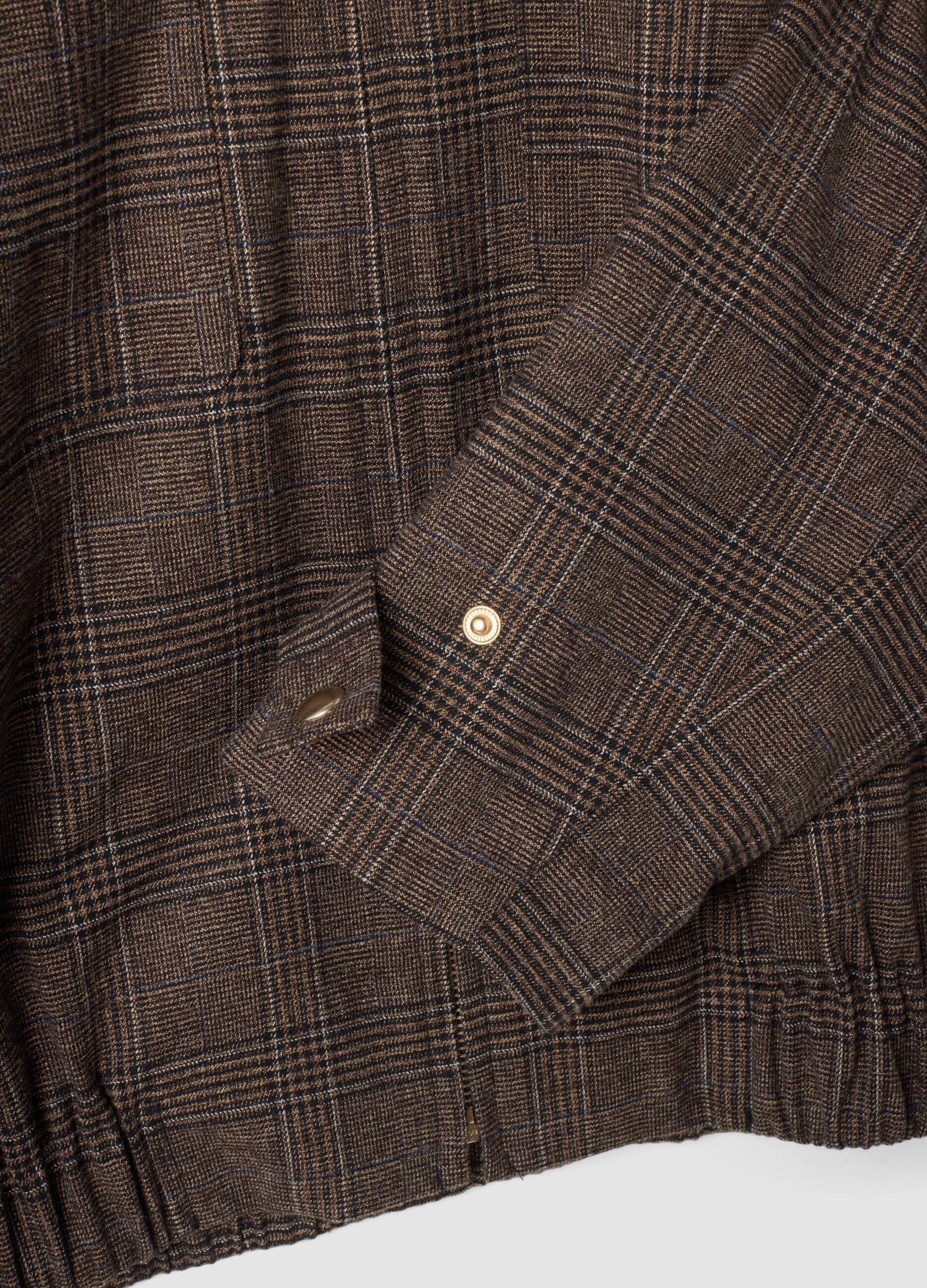 Brown checked stretch viscose shacket with oversized fit