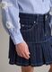 Girl's regular fit blue cotton-blend skirt with contrast stitching_2