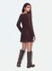 Brown stretch-fabric dress with deep V-neck, regular fit_2