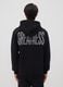 Black zip-up hooded sweatshirt in cotton blend_3