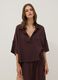 Short brown pure cotton kaftan with V-neck_0