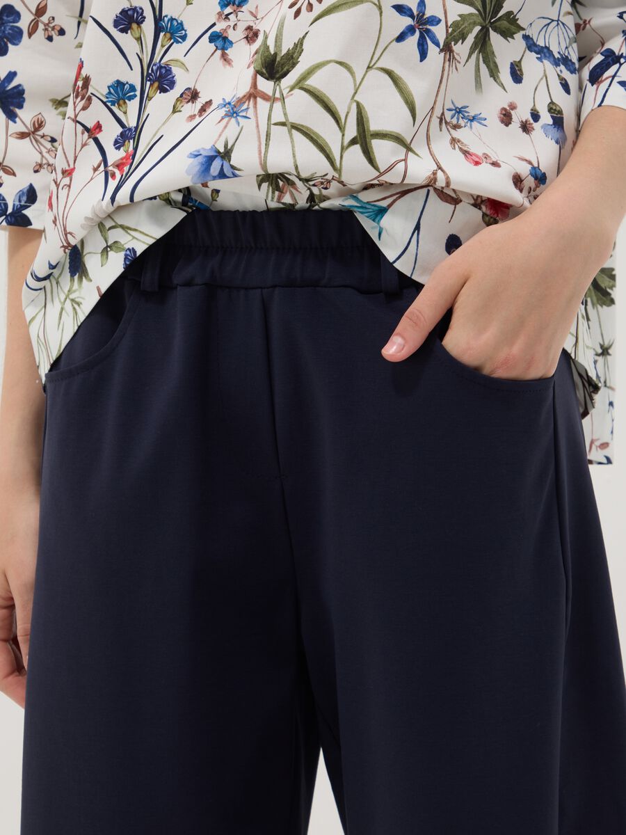 Blue stretch cotton trousers_3