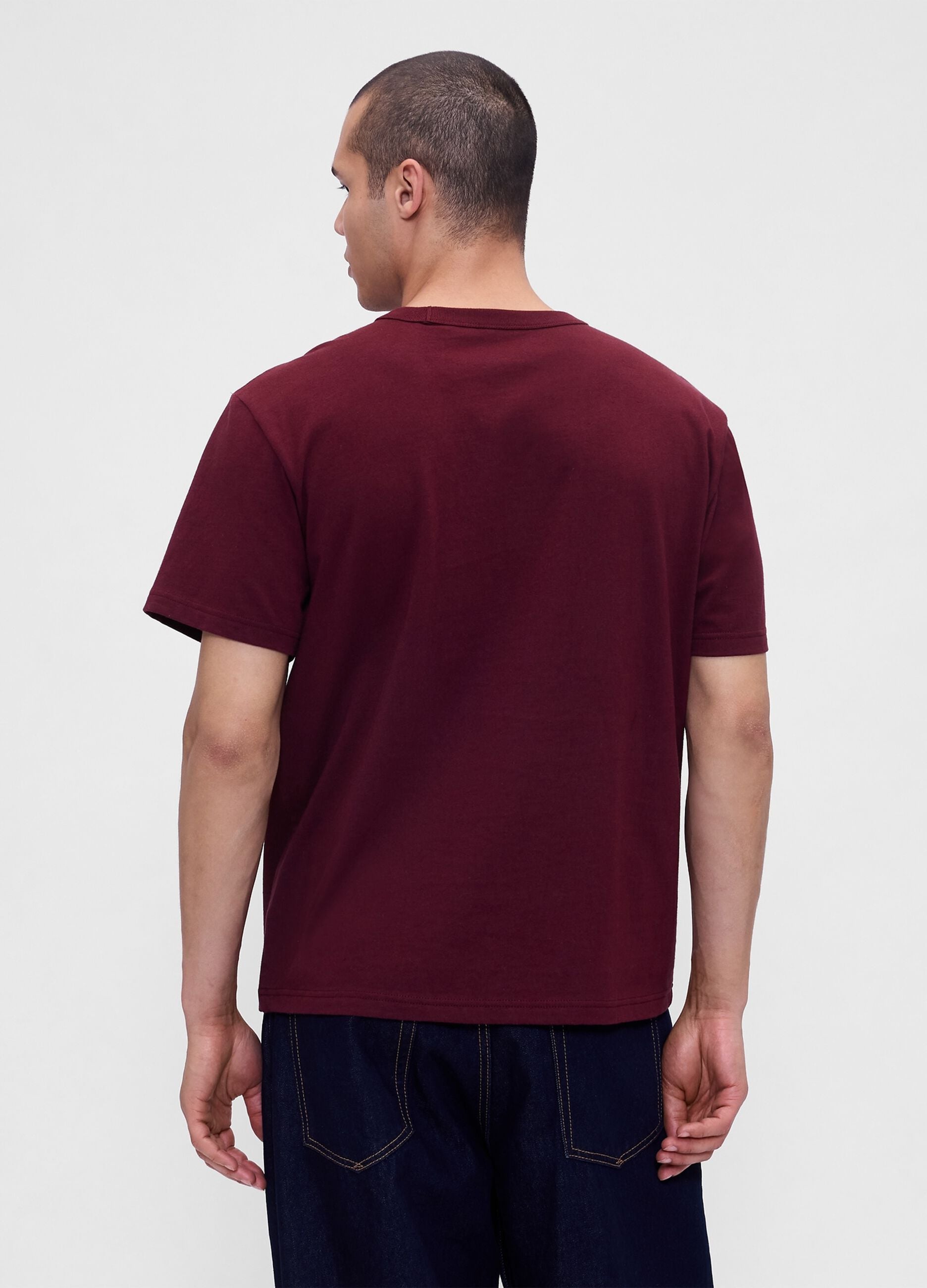 Burgundy Cotton T-shirt