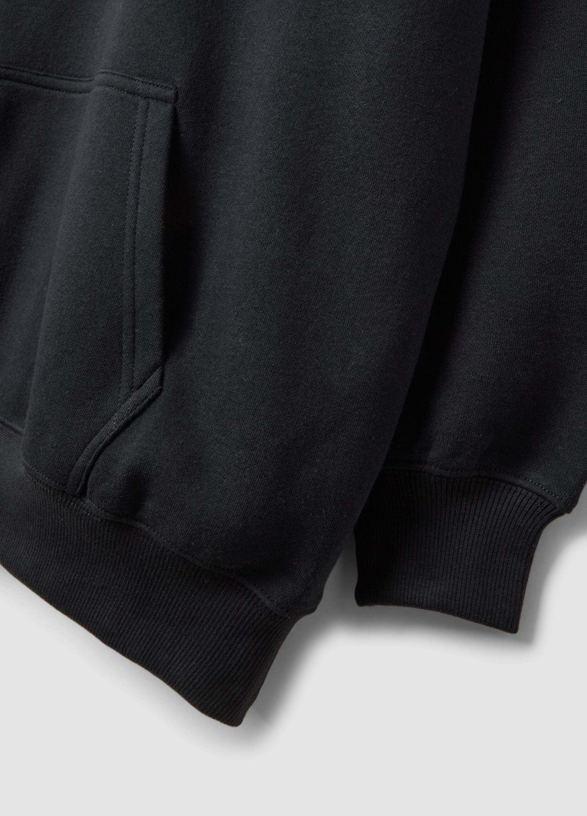 Black cotton-blend hoodie with Brooklyn Nets print
